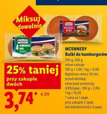 Bułki do hamburgerów MCENNEDY promocja w Lidl
