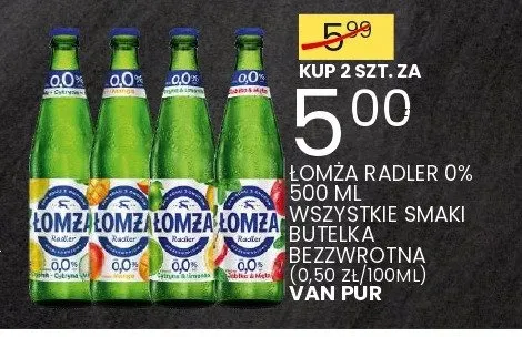 Piwo bezalkoholowe Łomża Radler promocja w Wafelek