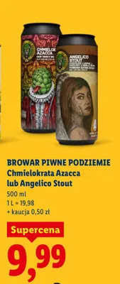 Piwo Piwne Podziemie Chmielokrata Azacca lub Angelico Stout promocja w Lidl