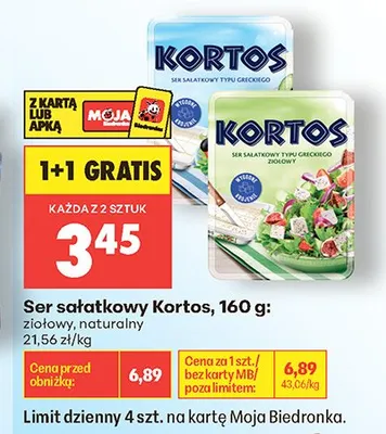 Ser sałatkowy ziołowy Kortos promocja w Biedronka