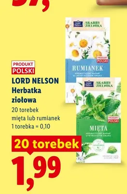 Herbatka ziołowa Lord Nelson mięta promocja w Lidl