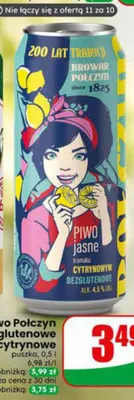 Piwo Połczyn bezglutenowe cytrynowe promocja w Dino