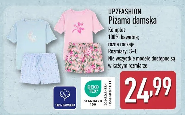 Piżama damska promocja w Aldi