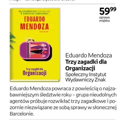 Książka Trzy zagadki dla Organizacji Eduardo Mendoza promocja w Empik