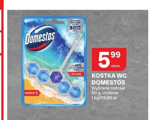 Kostka WC Domestos Power 5 Ocean promocja w Chorten