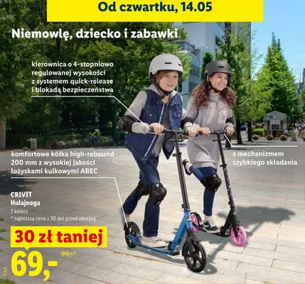 Hulajnoga Crivit 2 kolory promocja w Lidl