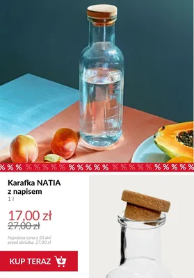 Karafka NATIA z napisem 1 l promocja w Homla