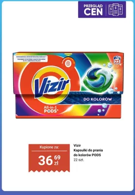 Kapsułki do prania do kolorów PODS Vizir promocja w Biedronka