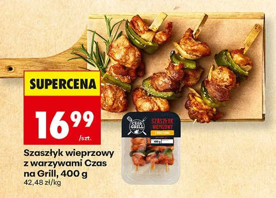 Szaszłyk wieprzowy z warzywami Czas na Grill promocja w Biedronka