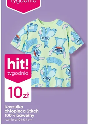 Koszulka chłopięca Disney Stitch 100% bawełny promocja w Pepco