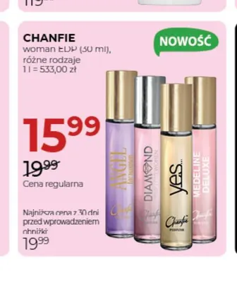 Woda perfumowana Chanfie promocja w Drogerie Jawa