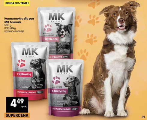 Karma mokra dla psa MK Animals z dziczyzną promocja w Delikatesy Centrum