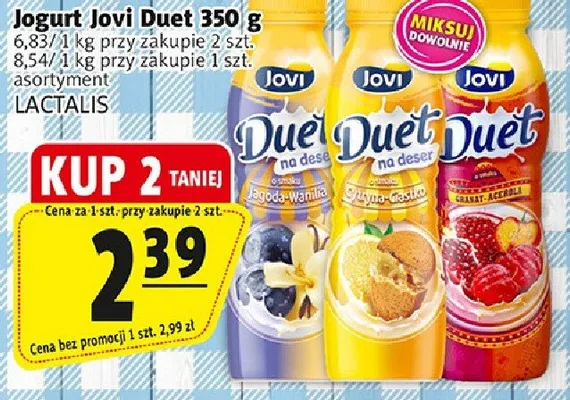 Jogurt Jovi Duet 350g promocja w Prim Market