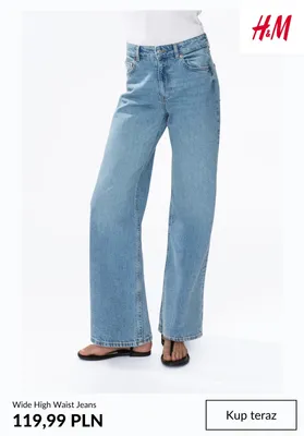 Jeansy Wide High Waist Jeans H & M promocja w H&M