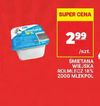 Śmietana wiejska Rolmlecz 18% promocja w API Market