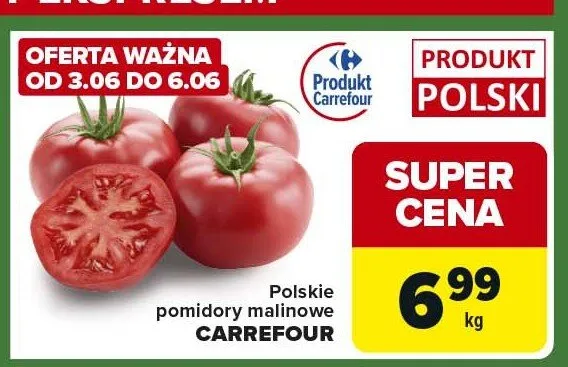 Pomidory malinowe polskie Carrefour promocja w Carrefour Express