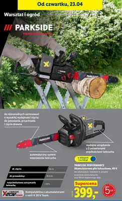 Akumulatorowa piła łańcuchowa, 40 V promocja w Lidl
