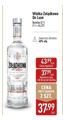 Wódka Żołądkowa De Luxe promocja w Aldi