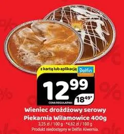 Wieniec drożdżowy serowy Piekarnia Wilamowice promocja w Delfin