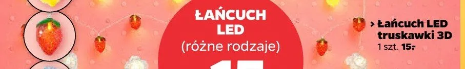 Łańcuch LED truskawki 3D promocja w Netto