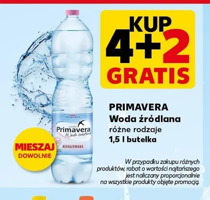 Woda źródlana Primavera 1,5l promocja w Kaufland