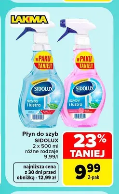 Płyn do szyb Sidolux 2-pak promocja w Carrefour Market