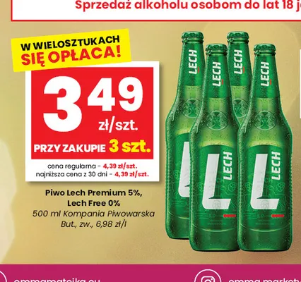 Piwo bezalkoholowe Lech promocja w emma MARKET