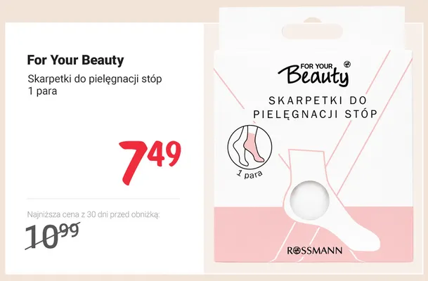 Skarpetki do pielęgnacji stóp For Your Beauty promocja w Rossmann
