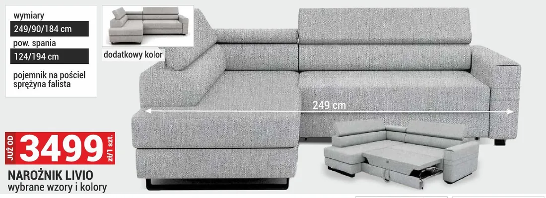 Narożnik Livio promocja w Merkury Market