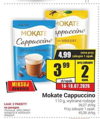 Kawa Mokate Cappuccino o smaku waniliowym promocja w Delikatesy Sezam