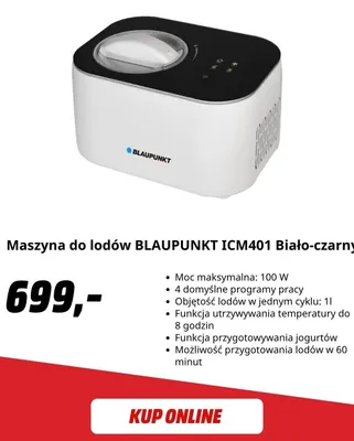Maszyna do lodów Blaupunkt ICM401 promocja w Media Markt