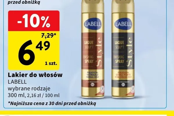 Lakier do włosów Labell Style Laque Forte promocja w Intermarche