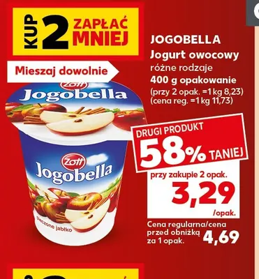 Jogurt owocowy Jogobella pieczone jabłko promocja w Kaufland