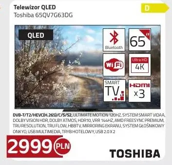 Telewizor QLED Toshiba 65QV7G63DG promocja w kakto.pl