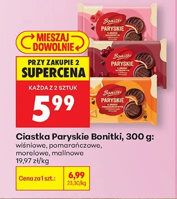 Ciastka Paryskie Bonitki pomarańczowe promocja w Biedronka