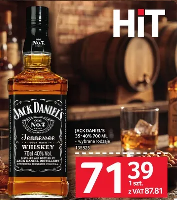 Whiskey Jack Daniel's 35-40% promocja w Selgros