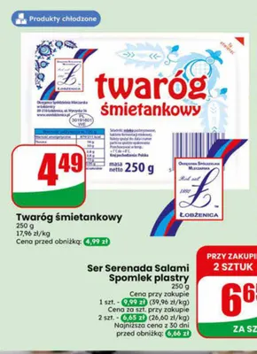Twaróg śmietankowy Łobżenica promocja w Dino