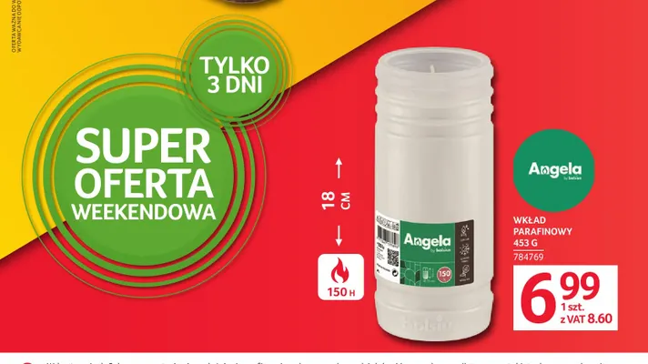 Wkład parafinowy Angela promocja w Selgros