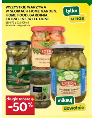 Warzywa w słoikach Home Garden, Home Food, Gardinia, Extra Line, Well Done promocja w Stokrotka