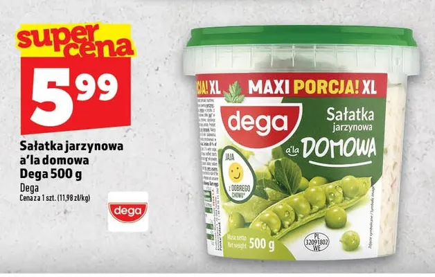 Sałatka jarzynowa a'la domowa Dega promocja w TOPAZ