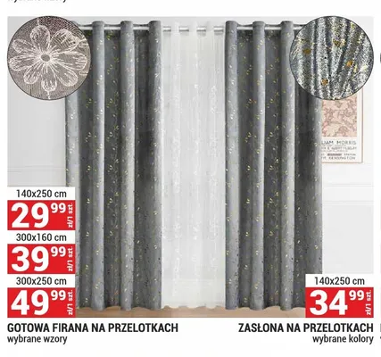 Zasłona na przelotkach 140x250 cm promocja w Merkury Market