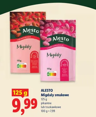 Migdały smakowe pikantne Alesto promocja w Lidl