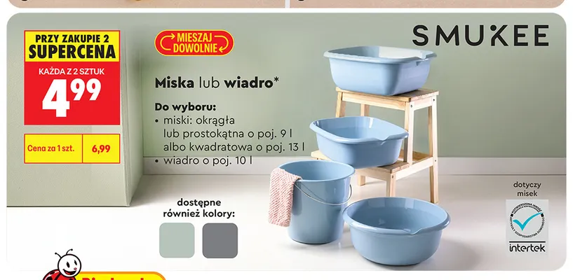 Miska kwadratowa 13 l Smukee promocja w Biedronka