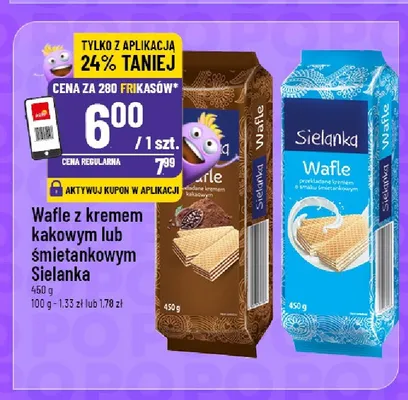 Wafle z kremem śmietankowym Sielanka promocja w POLOmarket