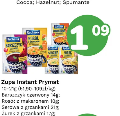 Zupa instant Barszczyk czerwony Kucharek promocja w Limonka