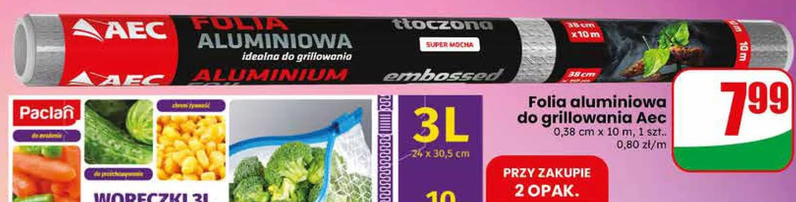 Folia aluminiowa do grillowania Aec promocja w Dino