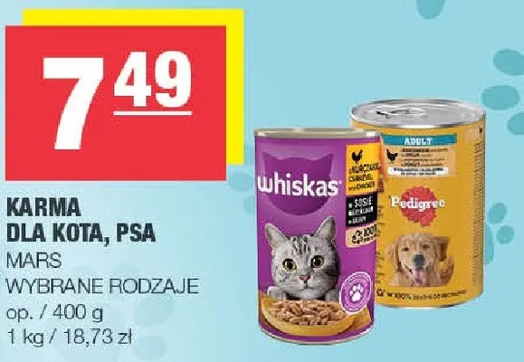 Karma dla kota, psa wybrane rodzaje promocja w SPAR