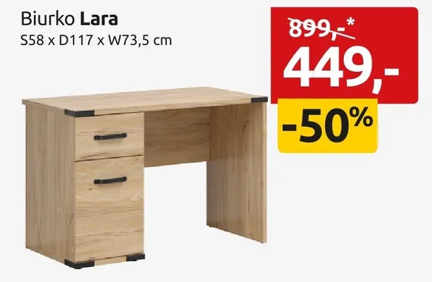 Biurko Lara S58xD117xW73,5cm promocja w Black Red White