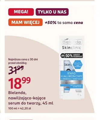 Nawilżająco-kojące serum do twarzy Bielenda Skin Clinic Professional promocja w Rossmann