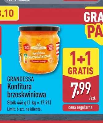 Konfitura brzoskwiniowa Grandessa promocja w Aldi